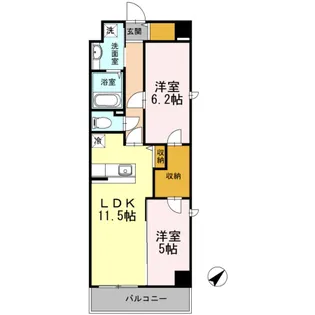 HILL FLAT OSAKI【1階】の間取り