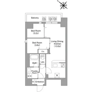コンフォリア・リヴ豊洲キャナル【2階】の間取り