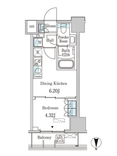 JP NOIE 西蒲田【8階】の間取り