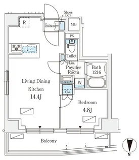 オープンブルーム入谷EAST【15階】の間取り