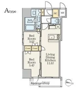クレストコート池上【7階】の間取り