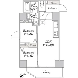 リテラス浅草橋イースト【8階】の間取り
