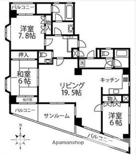 クイーンポート【6階】の間取り