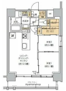 リビオメゾン芝浦【4階】の間取り