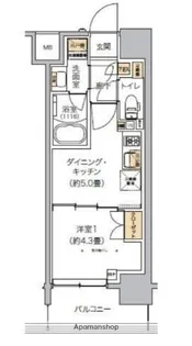 リビオメゾン芝浦【10階】の間取り