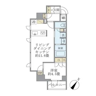 ジオエント駒込【4階】の間取り
