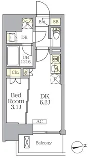 ザ・ライオンズフォーシア文京湯島【8階】の間取り