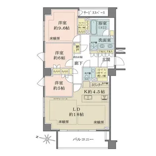 ザ・パークハウス千代田六番町【5階】の間取り