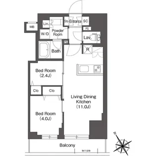 BLUROCK後楽園【8階】の間取り