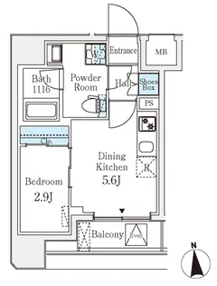 クラリティア文京湯島【3階】の間取り