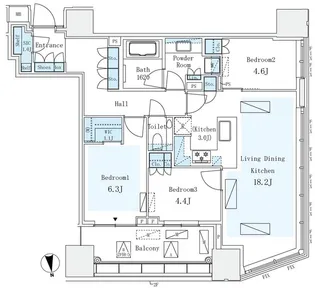 パークコート ザ・三番町ハウス【3階】の間取り