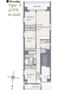 スプランディッド品川DUE【6階】の間取り