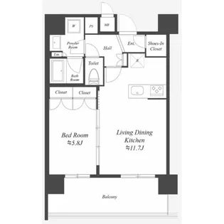 ブランシエスタ浅草千束【12階】の間取り
