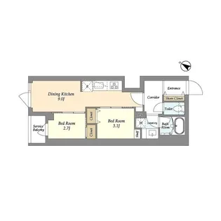 グランカーサ千駄木【1階】の間取り