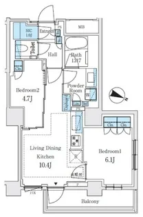 パークホームズ文京白山ヒルテラス【4階】の間取り