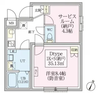 防音マンション スカイラシクラス田園調布本町【104号室号室】の間取り