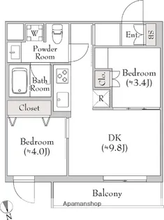 テラブリック南大井【4階】の間取り