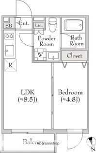 テラブリック南大井【4階】の間取り