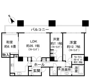 東京ツインパークスLEFTWING【45階】の間取り