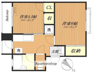 第2岩市荘【3階】の間取り