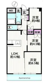 アンジュ荻野【1階】の間取り