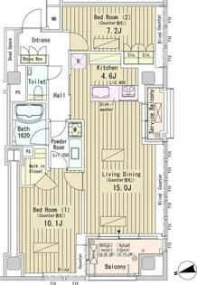 パークアクシス御成門【19階】の間取り