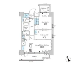 パークアクシス芝浦【10階】の間取り