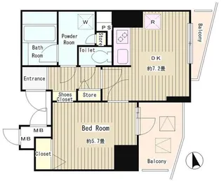 アルブル高輪【5階】の間取り