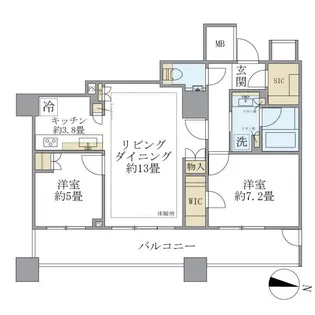 BRILLIA大井町 LA VIE EN TOWER【12階】の間取り