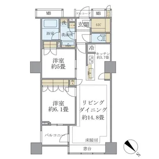 BRILLIA MARE 有明 TOWER&GARDEN【30階】の間取り