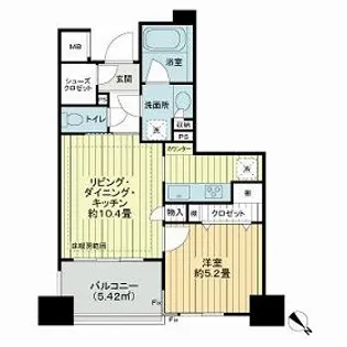 ライオンズタワー五反田【2階】の間取り