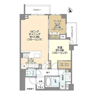 ブランズ六本木【4階】の間取り