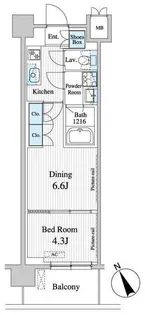 プレノ清澄庭園【4階】の間取り