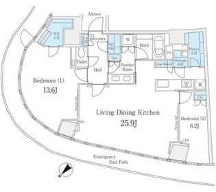 パークコート青山 ザ タワー【15階】の間取り