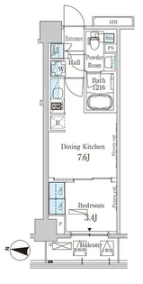 パークアクシス木場キャナル ウエスト【8階】の間取り