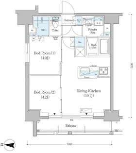 2LDKの間取り画像
