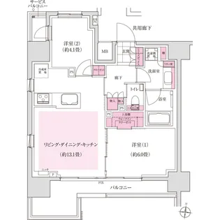 ディームス木場【9階】の間取り