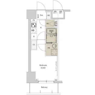 エスタート品川戸越Ⅱ【7階】の間取り