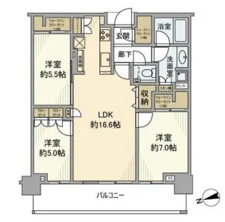 グローバルフロントタワー【7階】の間取り