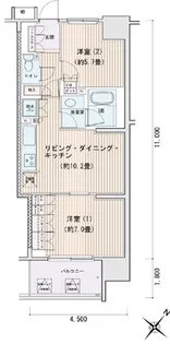 エスティメゾン豊洲レジデンスC【10階】の間取り