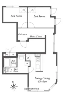 ルクレ馬込【5階】の間取り