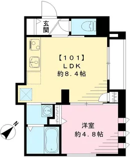 グランビューノ荏原【101号室号室】の間取り