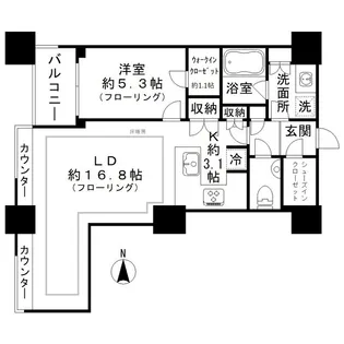 高輪ザ・レジデンス【18階】の間取り