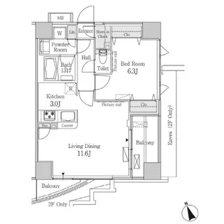 パークフラッツ芝浦【9階】の間取り