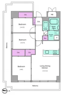 レジディア芝浦【9階】の間取り