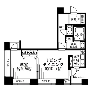 レジディアタワー麻布十番【13階】の間取り