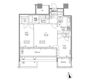 東京都品川区西五反田3丁目【マンション】の間取り