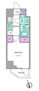 レジディア南品川プレイス【10階】の間取り