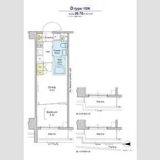 プラウドフラット品川大井町【2階】の間取り
