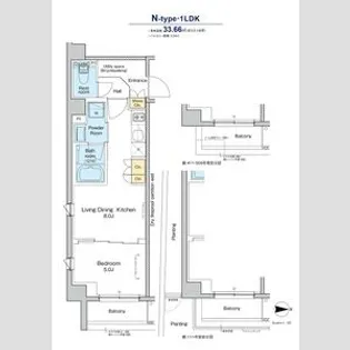 プラウドフラット品川大井町【2階】の間取り